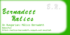 bernadett malics business card
