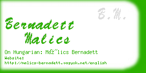 bernadett malics business card